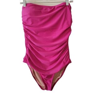 J. Crew Fuchsia Ruched One-Piece Swimsuit